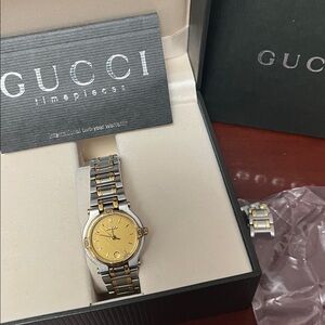 Gucci Two-Tone Gold and Silver Bracelet Watch